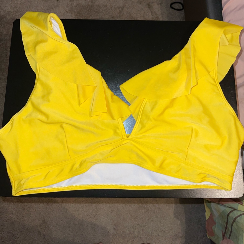Plus Size Yellow Two Piece Swimsuit